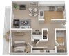 One-Bedroom Floor Plan One-Bedroom Floor Plan at 1038 On Second in Lafayette
